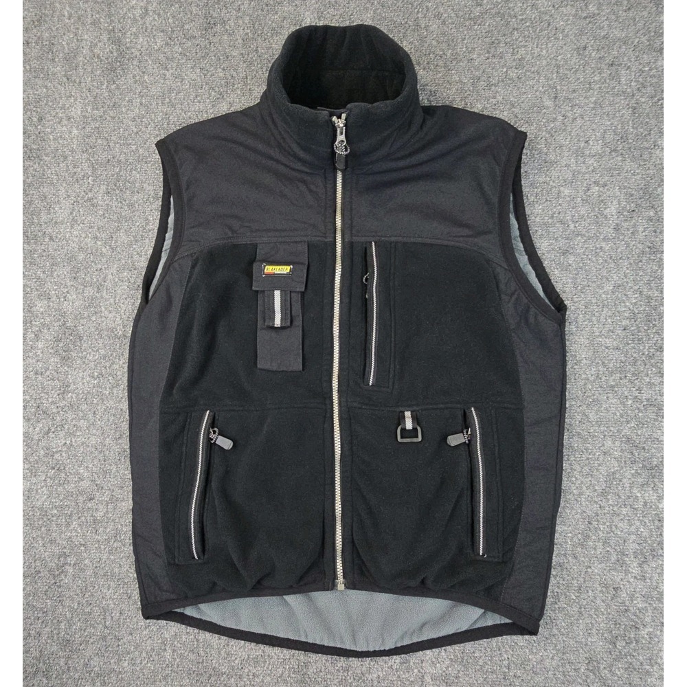 Blaklader Workwear Utility Vest‎ Mens Large Fleece Black Windblock Tool Pockets